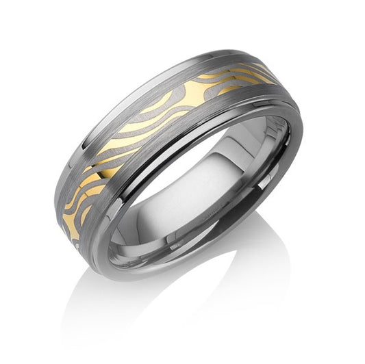 Tungstino Ring "Panther" Wolframcarbid Gold