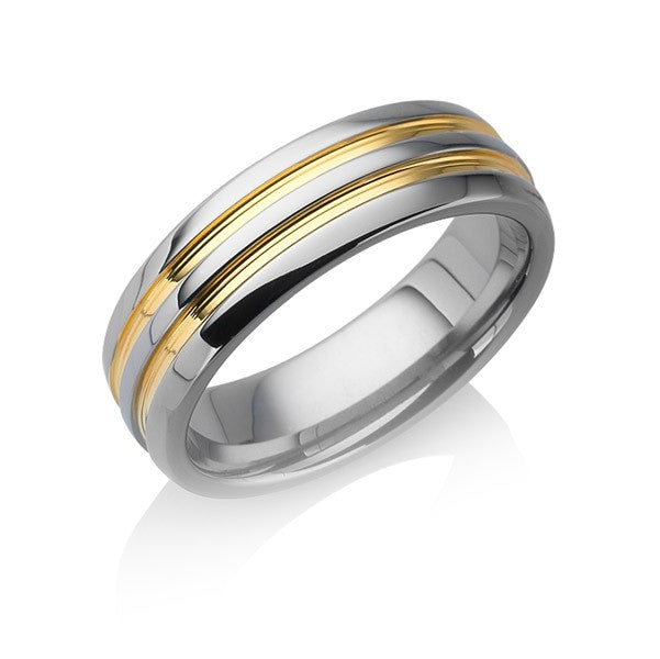 Tungstino Ring "24k Gold Lines" Wolframcarbid