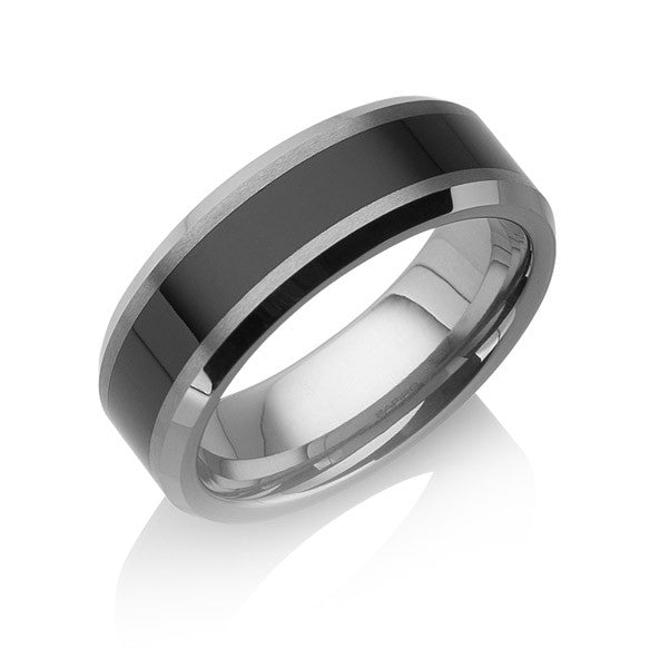 Tungstino Ring "Black Inlay" Wolframcarbid