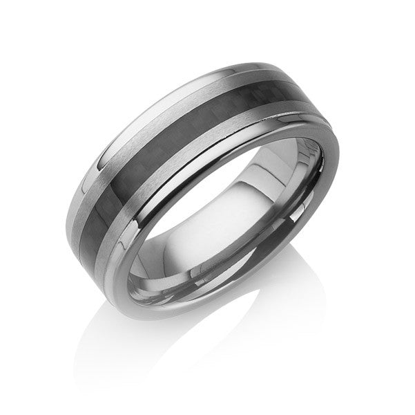 Tungstino Ring "Carbon Fiber Black" Wolframcarbid