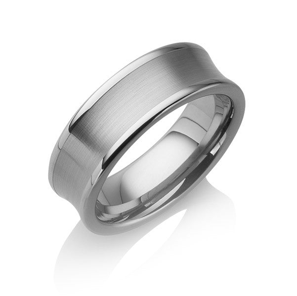 Tungstino Ring "Concave brushed" Wolframcarbid