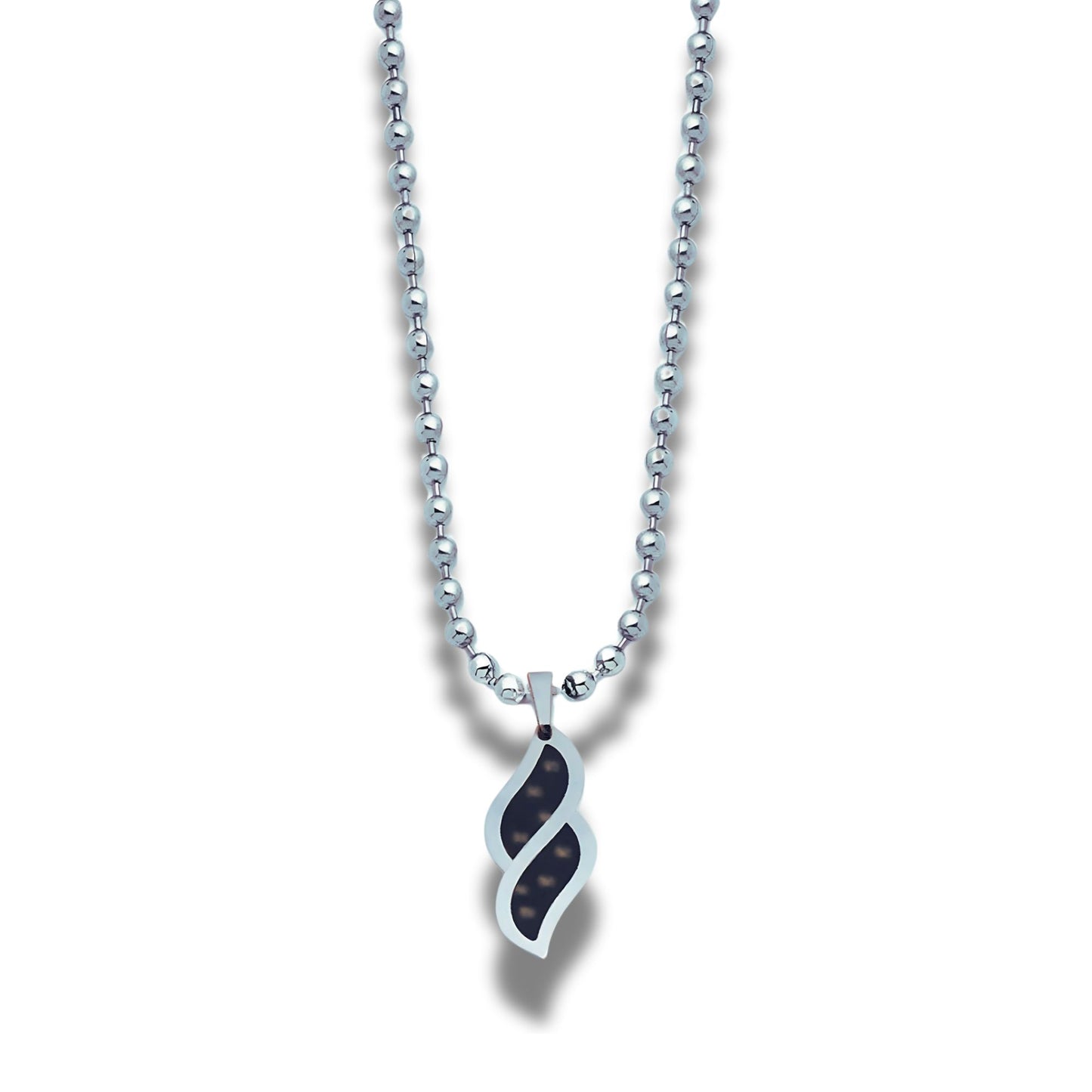 Edelstahlkette mit Carbon-Anhänger