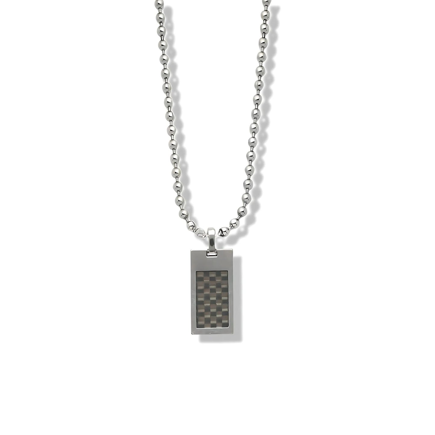 Edelstahlkette mit Carbon-Anhänger