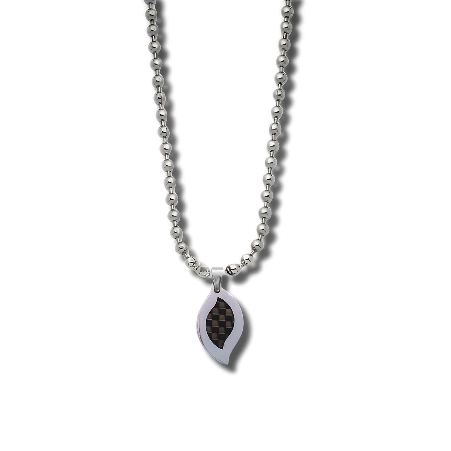 Edelstahlkette mit Carbon-Anhänger