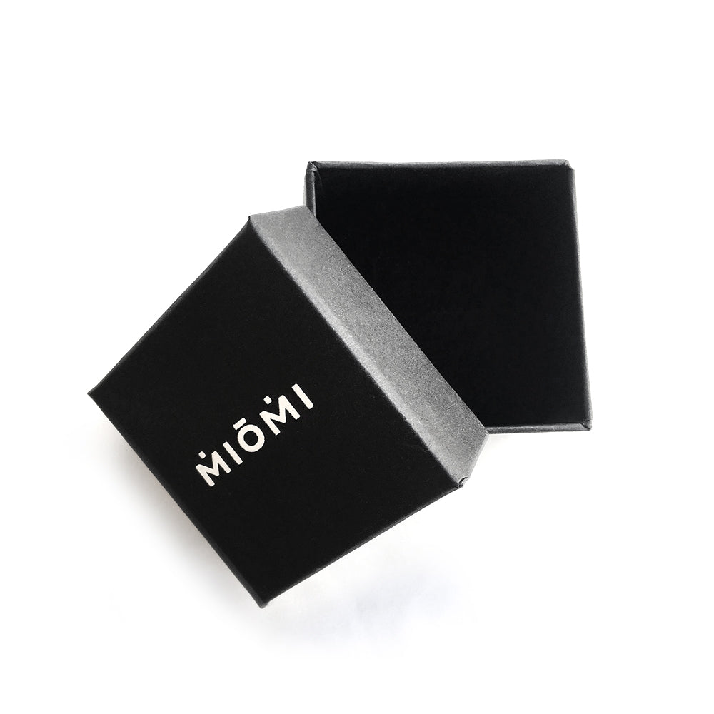 Miomi Titan Creolen in Rosé Gold mit einem Zirkonia Stein in schmaler Optik