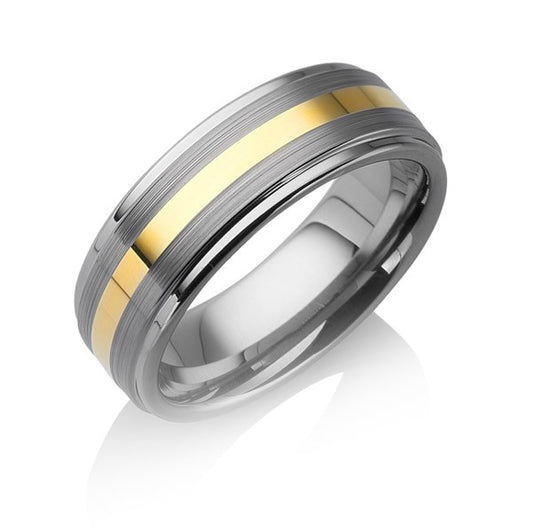 Tungstino Ring "24k Gold Inlay" Wolframcarbid