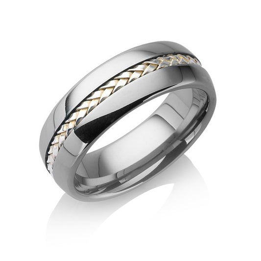 Tungstino Ring "Silber Inlay" Wolframcarbid