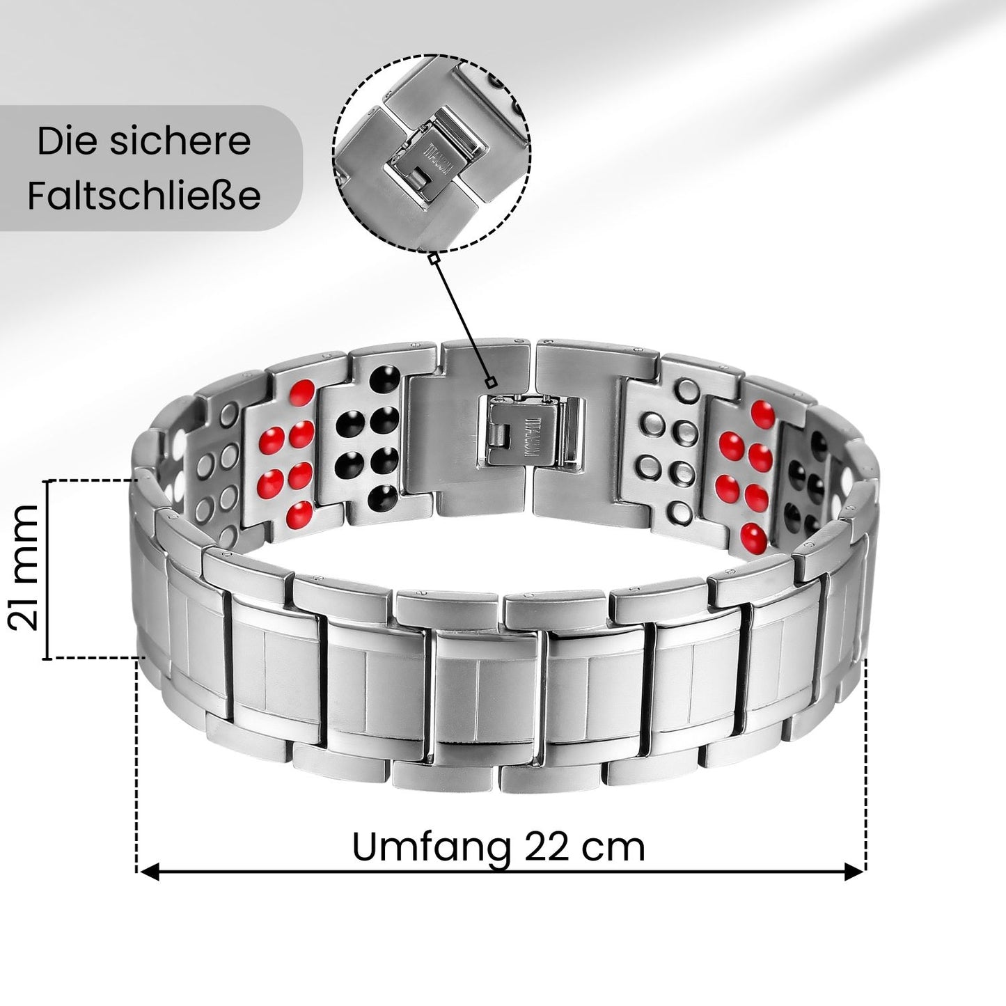 Magnetisches Titanarmband für Herren – Stilvolles Design in Silber